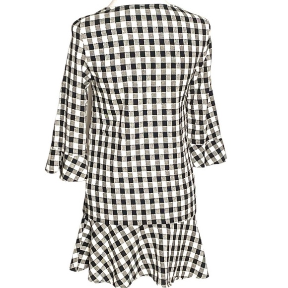 NWT. Zara Womens Short Check Smart Dress Black White - Size L - Picture 3 of 7